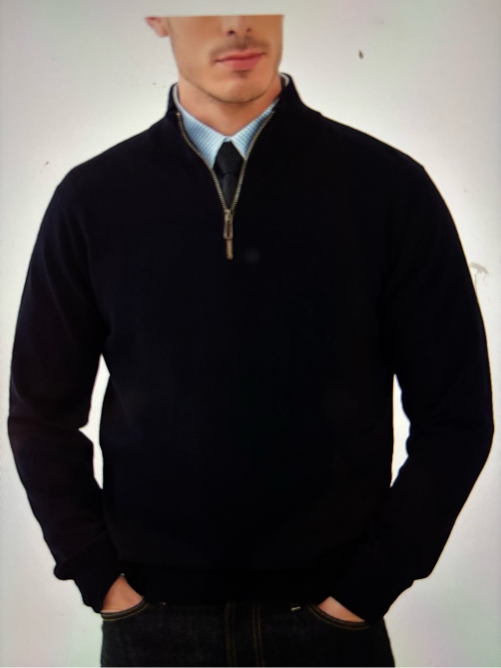 Kallspin Men’s 1/4 Zip Pullover Sweater Long Sleeve Cable Knit Size L -NWT
